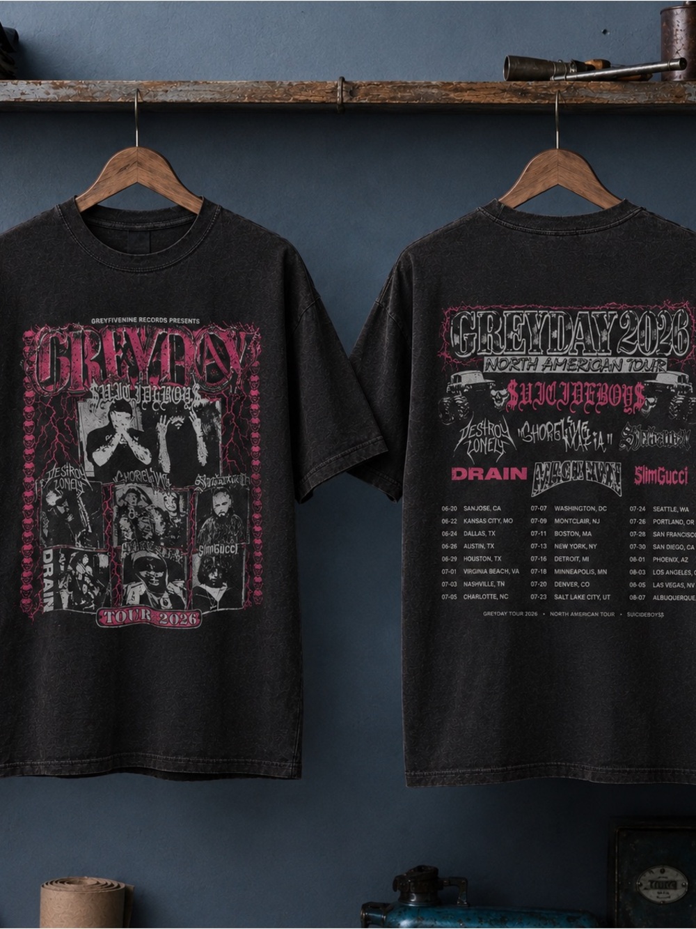 Suicideboys Greysay 2023 tour Black Graphic Tour Tee